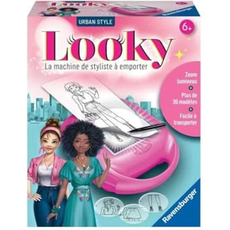 Ravensburger Looky Midi Urban Style F, Malvorlagen mit 4-stufigem Lichtzoom und über 30 Outfit-Kombinationen – Bild 4