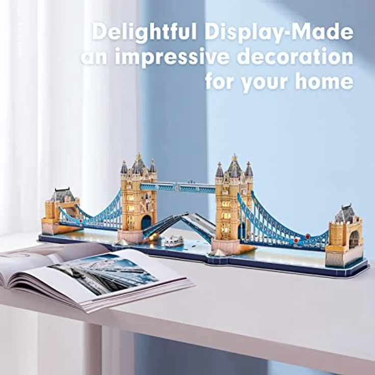 CubicFun 3D Puzzles LED London Tower Bridge Turmbrücke Puzzle 3D - Erwachsene Baumodelle Baumodelle Baukästen Souvenir Geschenk für Erwachsene Kinder, 222 Teile – Bild 5