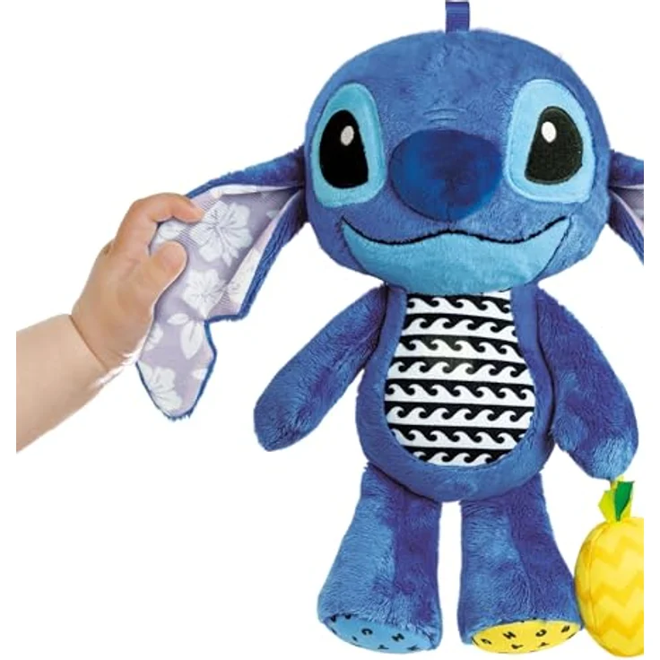 Clementoni® Plüschfigur Disney Baby, Stitch, Erste Aktivitäten, Made in Europe, Süßer Spielkamerad für unterwegs, waschbar – Bild 4