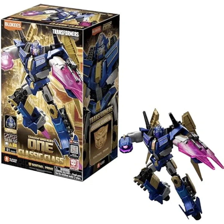 Blokees Transformers Classic Class 14 Sentinel Prime, baubare Sammelfigur mit posierbaren Funktionen und Panzer-LKW-Modus