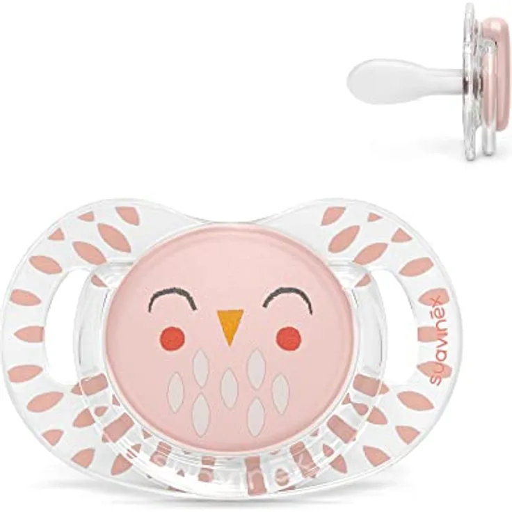Suavinex, Schnuller aus Silikon, für Babys +18 Monate, Schnuller mit physiologischem Sauger Sx Pro, Symmetrisch, Superweich und Flexibel, Bonhomia Rosa