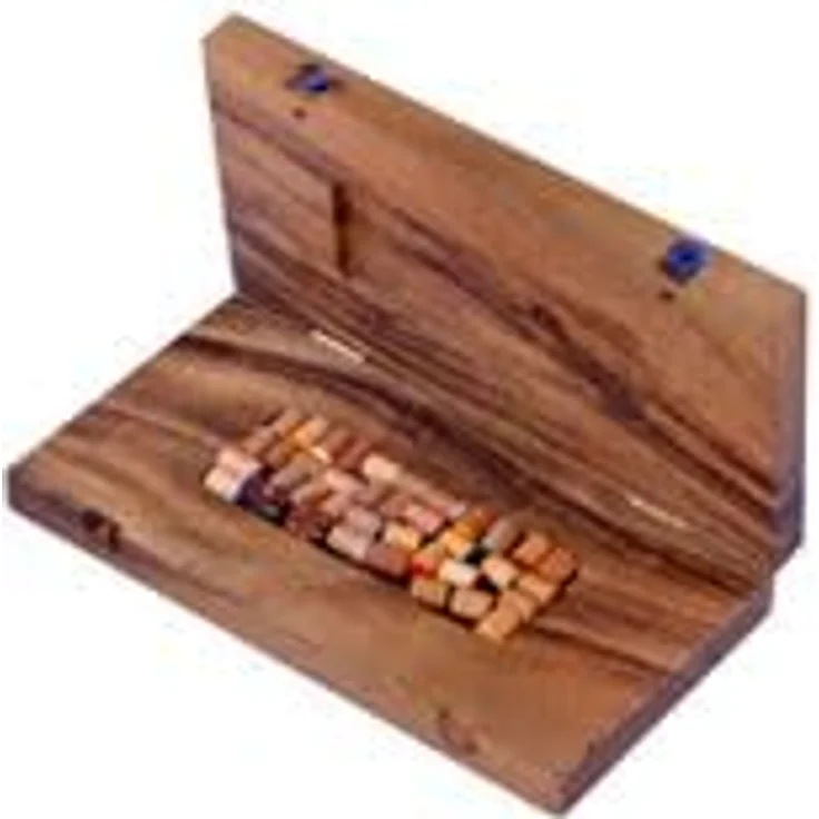 LOGOPLAY Blockade, Strategiespiel für 2 bis 4 Spieler, klappbares Spielfeld aus dunklem Samena-Holz, 26 x 27 cm, mit Stoffbeutel – Bild 3