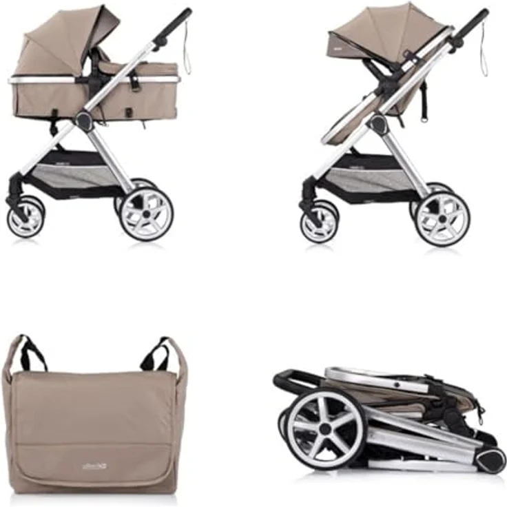 Chipolino Kombikinderwagen 2 in 1 Vista, ab Geburt bis 36 Monate, verstellbare Sitzeinheit, beige – Bild 4