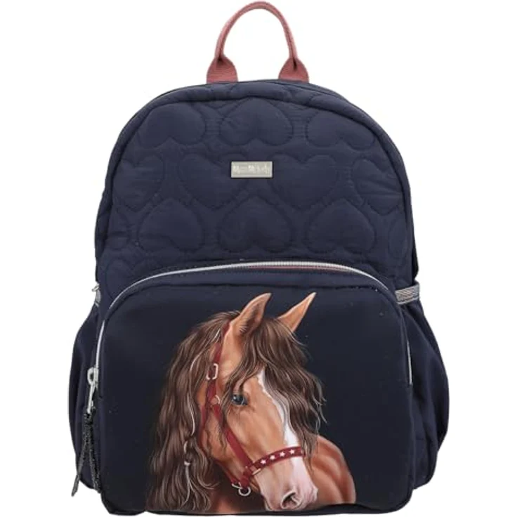Depesche 13191 Miss Melody Glitter Horse-Rucksack in Dunkelblau, Kindergartenrucksack mit Pferde Motiv und Glitzer – Bild 1