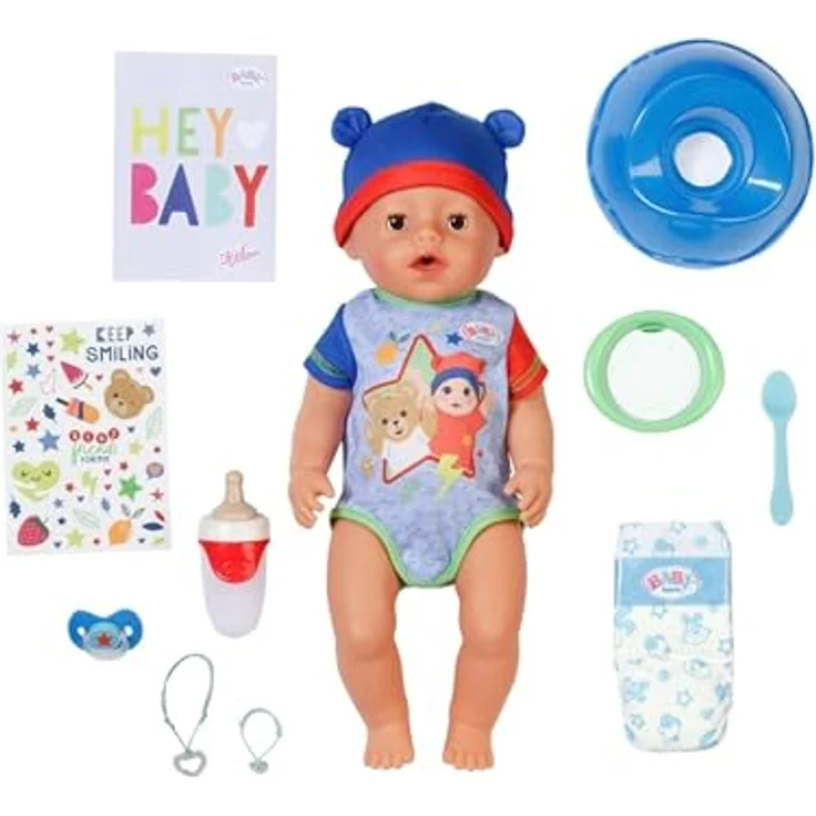 Baby Born Babypuppe Jonas, 43 cm (Set, 11-tlg), mit 10 lebensechten Funktionen, inkl. magischem Teller und Zubehör – Bild 10