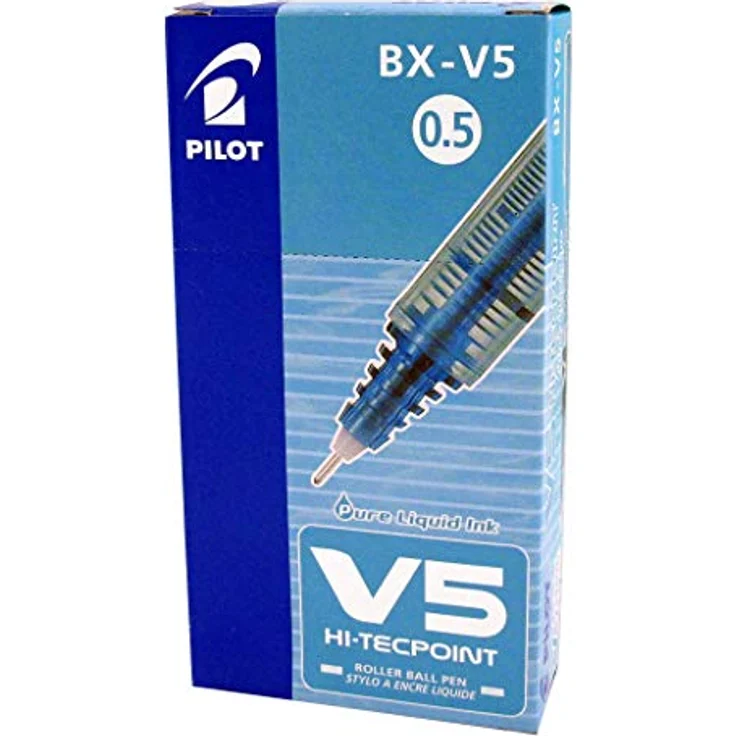 Pilot Hi-Tecpoint V5, Tintenroller mit feiner Strichbreite von 0,3 mm, blau, 12er Pack – Bild 2