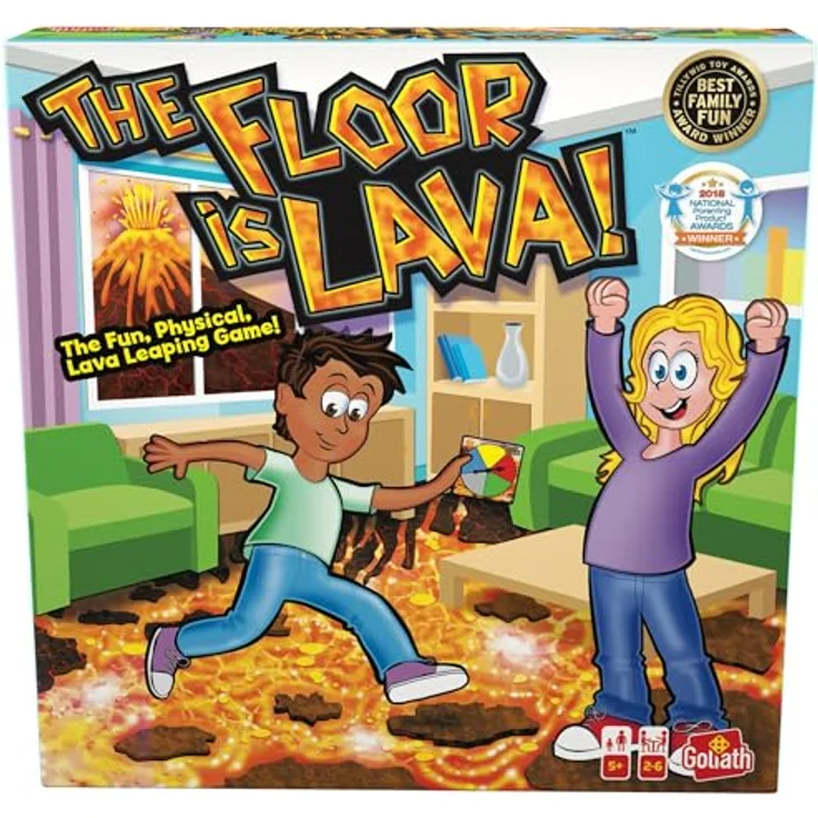Goliath Toys The Floor is Lava, Familienspiel für Kinder ab 5 Jahren, Gesellschaftsspiel für 2 bis 6 Spieler, Inklusive Deutschem Handbuch – Bild 1