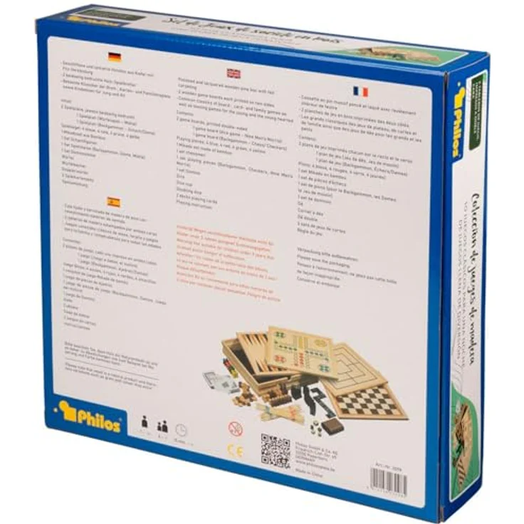 Philos 3098 - Holz-Spielesammlung, medium, mit 10 Spielmöglichkeiten – Bild 3