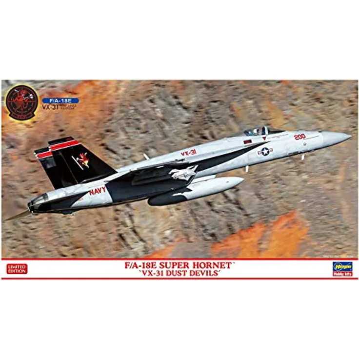 Hasegawa 2424 1/72 FA-18E Super Hornet VX-31 Dust Devils Modellbausatz, Mehrfarbig