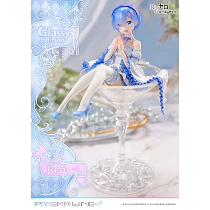 Prime 1 Studio Re:Zero - Starting Life in Another World Prisma Wing PVC Statue 1/7 Rem Glass Edition, 23 cm hoch, detailgetreue Sammelfigur mit Sockel und Geschenkbox – Bild 3