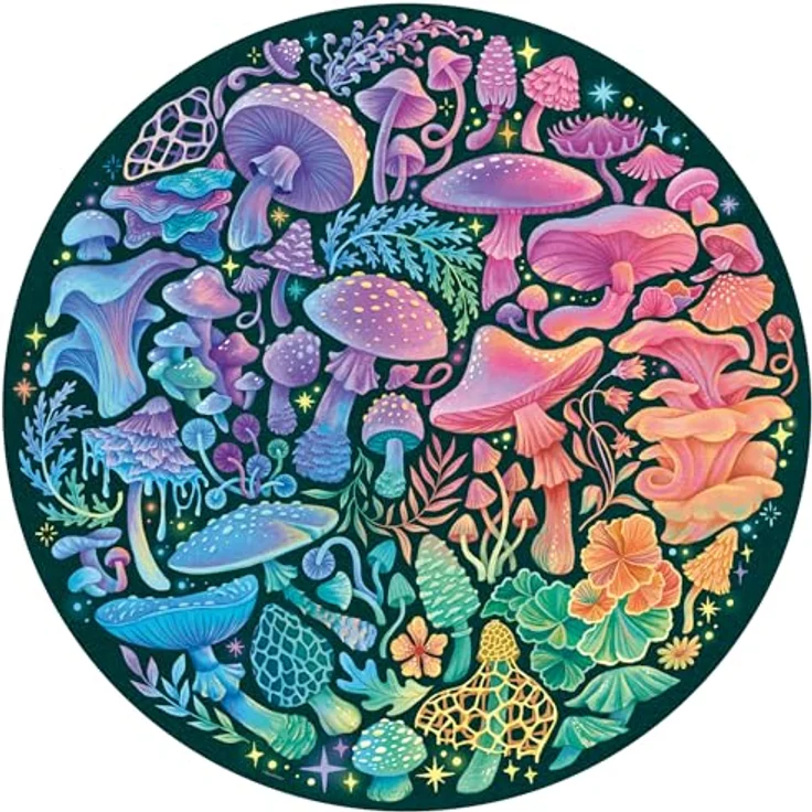 Ravensburger Puzzle 12000822 - Circle of Colors, Mushrooms - 500 Teile Puzzle für Erwachsene und Kinder ab 12 Jahren, Rundes Puzzle in bunten Landschaftsmotiven – Bild 1