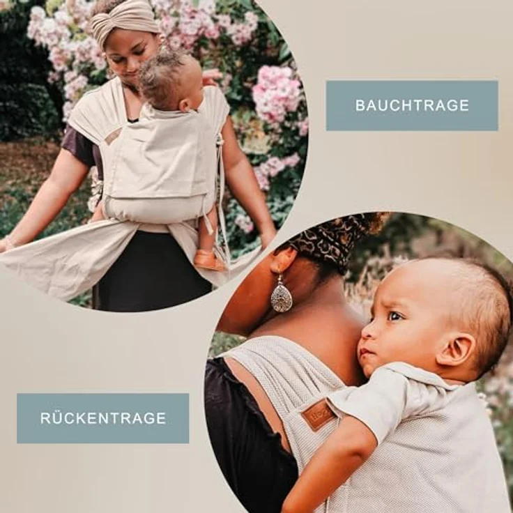 Hoppediz Babytrage Hop-Tye Advanced, Halfbuckle mit Tuchträger, ab Geburt (2,5 - 20 kg) – Bild 5