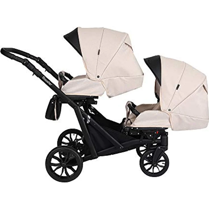 Kunert KUNERT BOOSTER 3in1 2in1 Zwillingskinderwagen Komplettset in Creme, mit TÜV Zertifikat und schwenkbaren Rädern – Bild 3