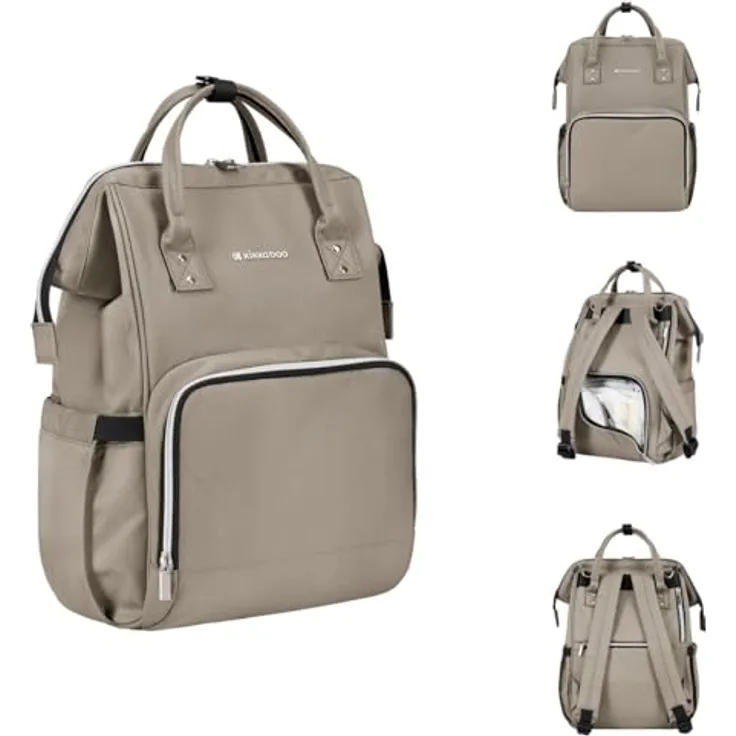 Kikkaboo Siena, Wickeltasche als Rucksack und Handtasche, wasserabweisend, mit Wickelunterlage und drei Flaschenabteilungen