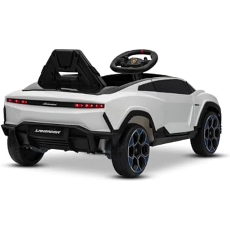 Beneo Elektrisches Ride-on-Auto Lamborghini Lanzador 12V, lizenziert, Hinterradantrieb, weiß, mit Lithiumbatterie, LED-Beleuchtung, breitem Sitz, 2,4-GHz-Fernbedienung, MP3-Player mit USB/AUX/Bluetooth – Bild 5