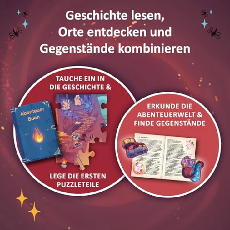 KOSMOS 684853 Adventure Puzzle In den Tiefen des Vulkans, 258 Teile, interaktives Abenteuerpuzzle für Kinder ab 8 Jahre, Abenteuergeschichte mit jedem Puzzleteil entdecken – Bild 4