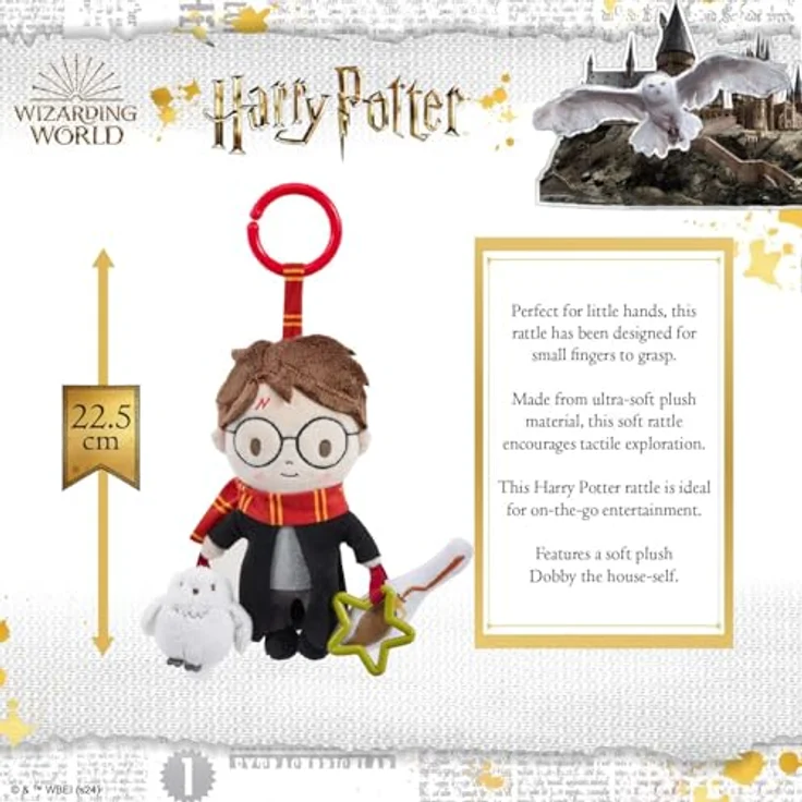 RAPPA Regenbogen-Plüsch-Harry-Potter-Aktivitätsspielzeug, Hängespielzeug für Babys mit sensorischen Farben und unterschiedlichen Texturen – Bild 3