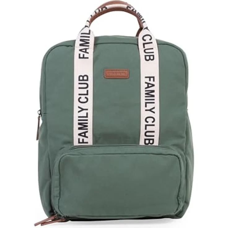 CHILDHOME Wickelrucksack Family Bag Club, Großes Fassungsvermögen, Multifunktional, 11 Fächer, Isotherm Taschen, Trolley-Koffer Durchgang, Kinderwagenbefestigung, 20,5L, Grün – Bild 1