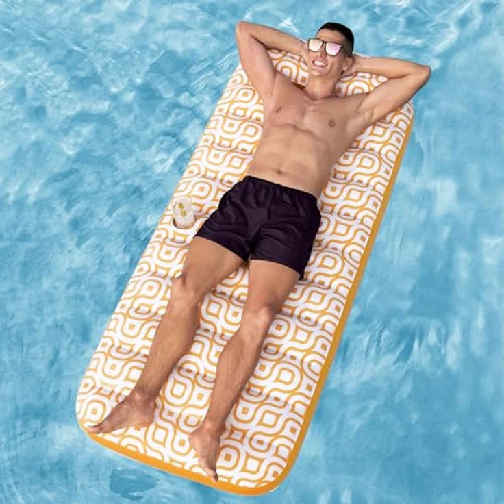 Bestway Luftmatratze Waterproof Deluxe, 183x84 cm, wasserfest, bunt, für Strand und Pool – Bild 2