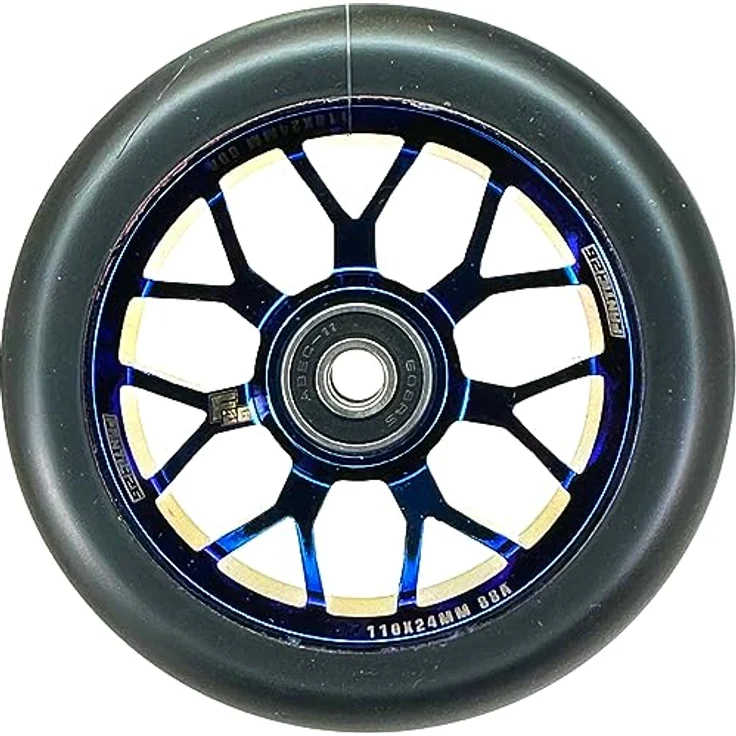 Fantic26 Spy7 Stunt-Scooter Rolle 110mm Abec11 Blauchrome/Pu Schwarz – Bild 4