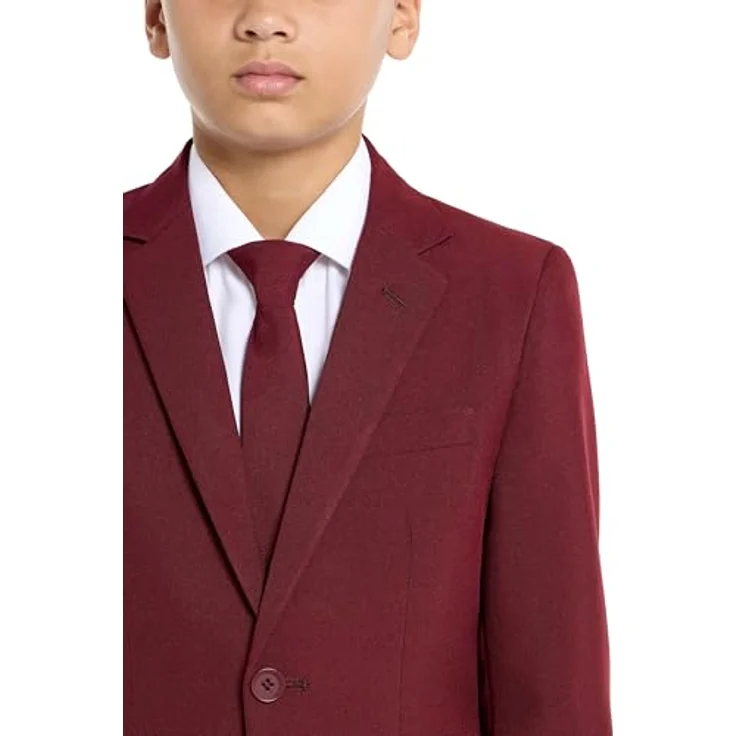 OppoSuits Blazing Burgundy Anzug für Jugendliche, Größe 146-152, festliches Kostüm – Bild 7