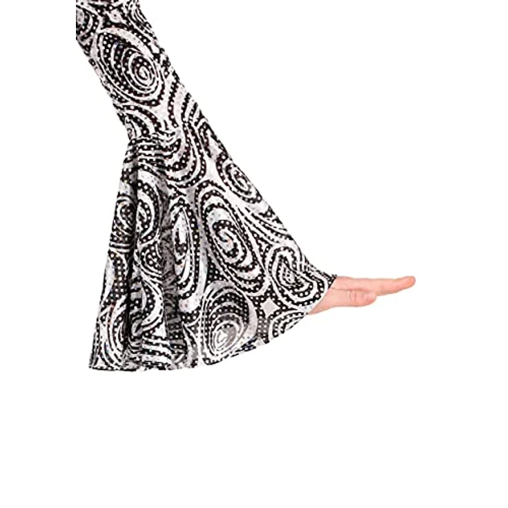 Metamorph Disco Wirbelwind Kostüm (M) mit Glockenärmeln, weitem Schlag und passendem Stirnband, 100% Polyester – Bild 6