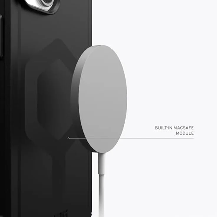 URBAN ARMOR GEAR Essential MS Case kompatibel mit Apple iPhone 15 Hülle [50% recyceltes Material, Wireless Charging/Magnetisches Laden optimiert, 4,6m Fallschutz] schwarz – Bild 4