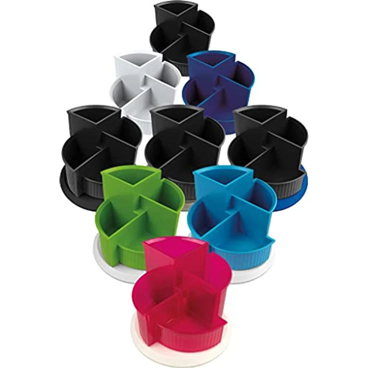 Helit H6390695 - Multiköcher „the hub line“, 4 Fächer, schwarz – Bild 4