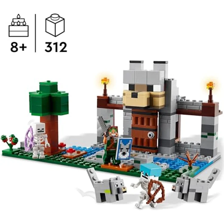 LEGO® Konstruktionsspielsteine Die Wolfsfestung (21261), LEGO Minecraft, (312 St), Made in Europe – Bild 3