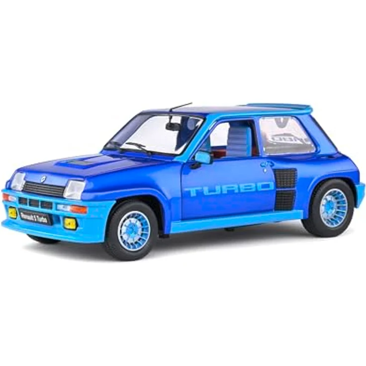 Solido Modellauto Renault 5 Turbo, Maßstab 1:18, blau, Die-cast mit Fensterkarton und Kunststoffsockel – Bild 1