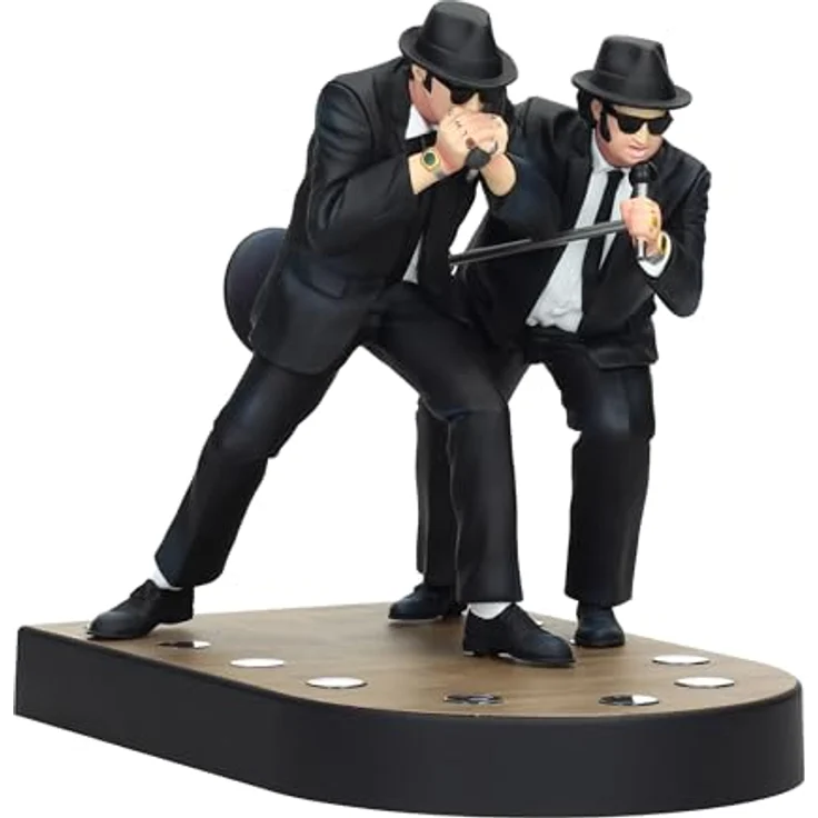 SD TOYS The Blues Brothers Figurenset Elwood & Jake Blues 2 Figuren aus Kunststoff, 16 cm groß, Szene aus dem Palace Hotel, beleuchtet von Scheinwerfern. – Bild 1