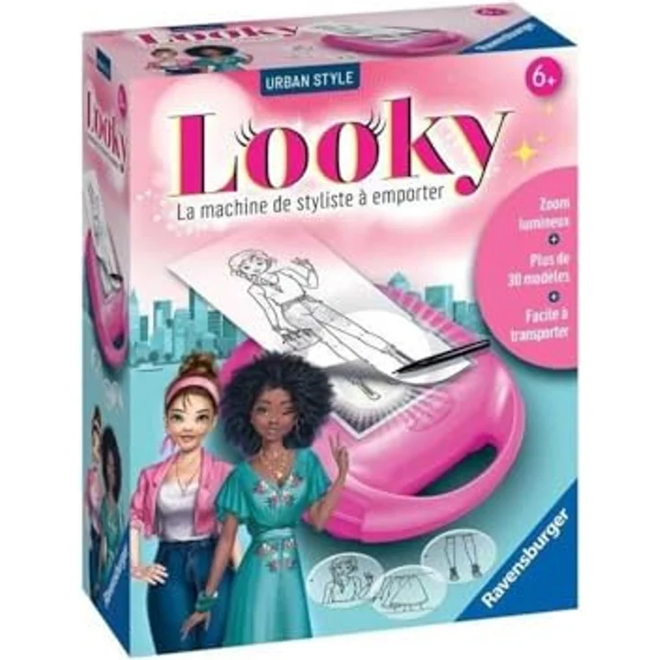 Ravensburger Looky Midi Urban Style F, Malvorlagen mit 4-stufigem Lichtzoom und über 30 Outfit-Kombinationen – Bild 1