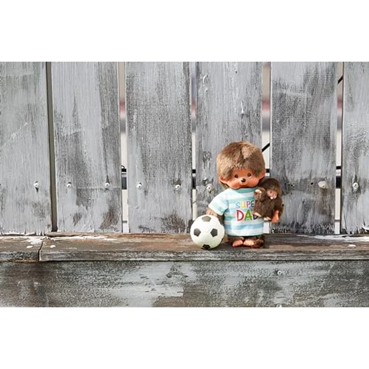 Monchhichi Plüschfigur Super Dad mit Kind 20 cm - Junge Papa mit Baby, braunes Fell, Kunststoffdetails - Preisvergleich – Bild 4