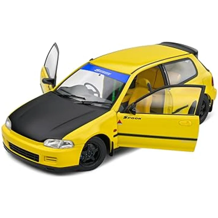 Solido Honda Civic EG6 (1991, gelb), Diecast Modellauto im Maßstab 1:18 mit beweglichen Türen und lenkbarer Vorderachse, ikonischer JDM-Klassiker für Sammler & Tuning-Fans – Bild 5
