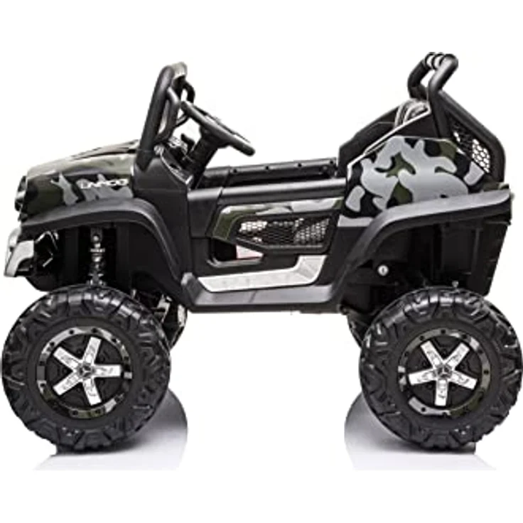 FINOOS Kinder elektroauto Mercedes Unimog 12V Elektroauto für Kinder, kinderauto mit 2,4 Ghz Fernbedienung, Allrad angetrieben, 12V 10Ah Batterie, 1-5 Jahre (Camouflage) – Bild 5