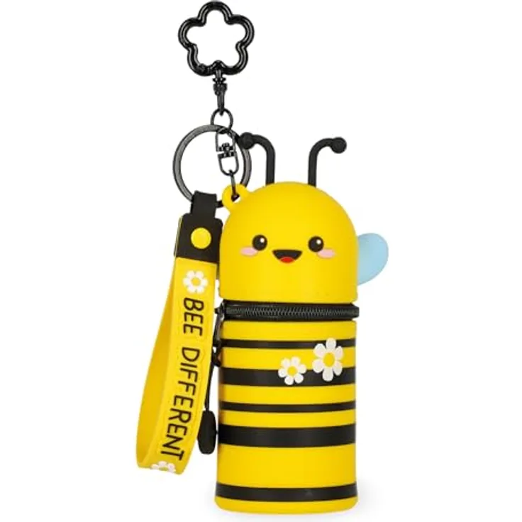 Legami Mini-Geldbörse Kawaii Bee, Silikon mit Spirale, Karabinerhaken und Handschlaufe, 5 x 12 x 5 cm