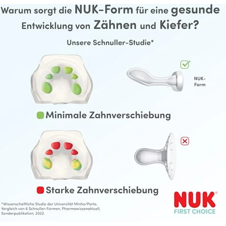 NUK First Choice Classic Day & Night Baby Schnuller, orthodontisch, leuchtend im Dunkeln, 0-6 Monate, lila, 2 Stück – Bild 5
