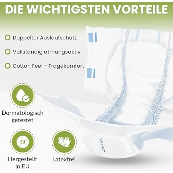 Kera Windeln Inkontinenz Slip MAXI NIGHT - saugstarke Windeln für Erwachsene (60-St., Cotton Feel, auslaufsicher und atmungsaktiv) – Bild 5
