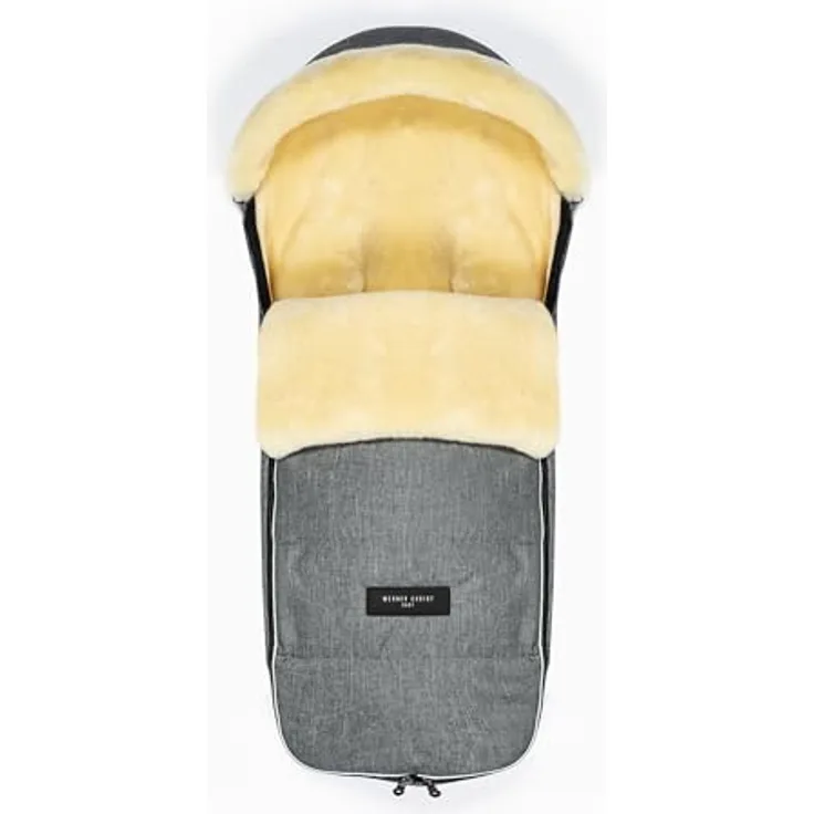 Werner Christ Lammfell-Fußsack LADIS - für kleine Reisebuggys, medizinisches Lammfell, grau-meliert