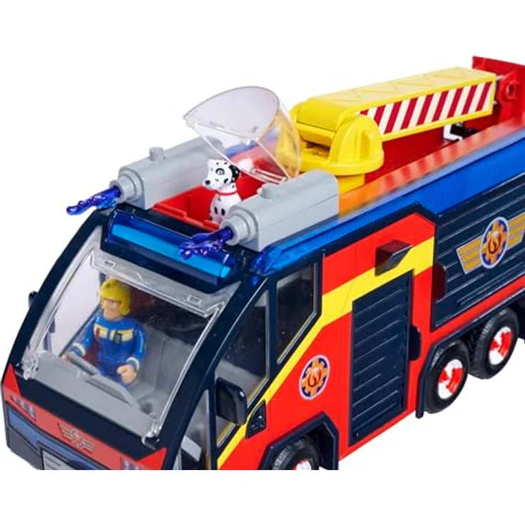 Simba Sam Jupiter, Feuerwehrlöschwagen mit ausziehbarer Leiter und Platz für Figuren – Bild 5