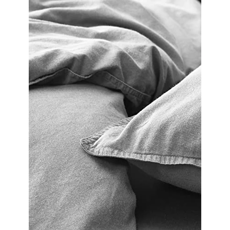 ESSENZA Bettwäsche Guy Silver, 135x200 + 1x 80x80 cm, 100% Baumwollrenforce, grün, Vintage-Waschung, Öko-Tex Standard 100 – Bild 4