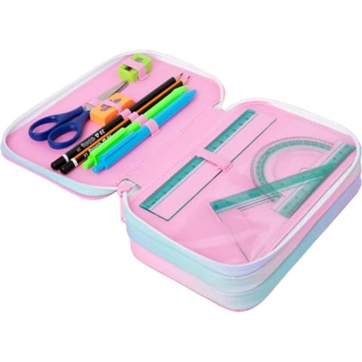 CoolPack XXL Federtasche 3-Fach Schulstiftetui, Federmappe mit Tie Dye Motiv, wasserabweisend und umfangreicher Ausstattung – Bild 2