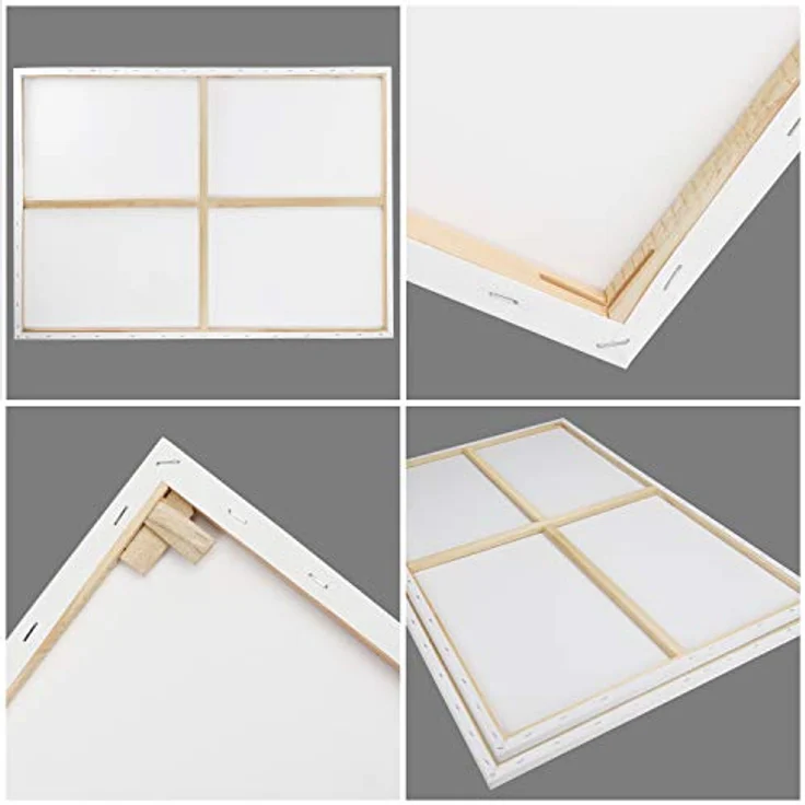 Kurtzy Leinwände zum Bemalen 90 x 120 cm (2er-Pack)- Bespannte Keilrahmen Leinwände zum Bemalen XXL aus Holz - Leinwände Geeignet für Acryl- und Ölmalerei Sowie zum Skizzieren und Zeichnen – Bild 3