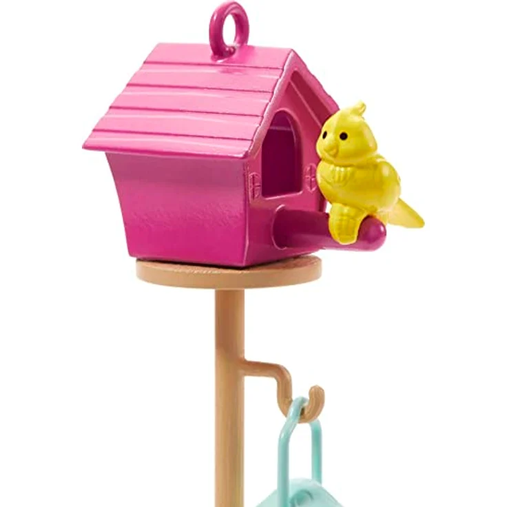Barbie Mobilier – HJV33 – Dekorationsset für Puppenhaus Barbie – Gartenterrasse, Lagerfeuer, Vogelhaus und Vogelhaus – Bild 4