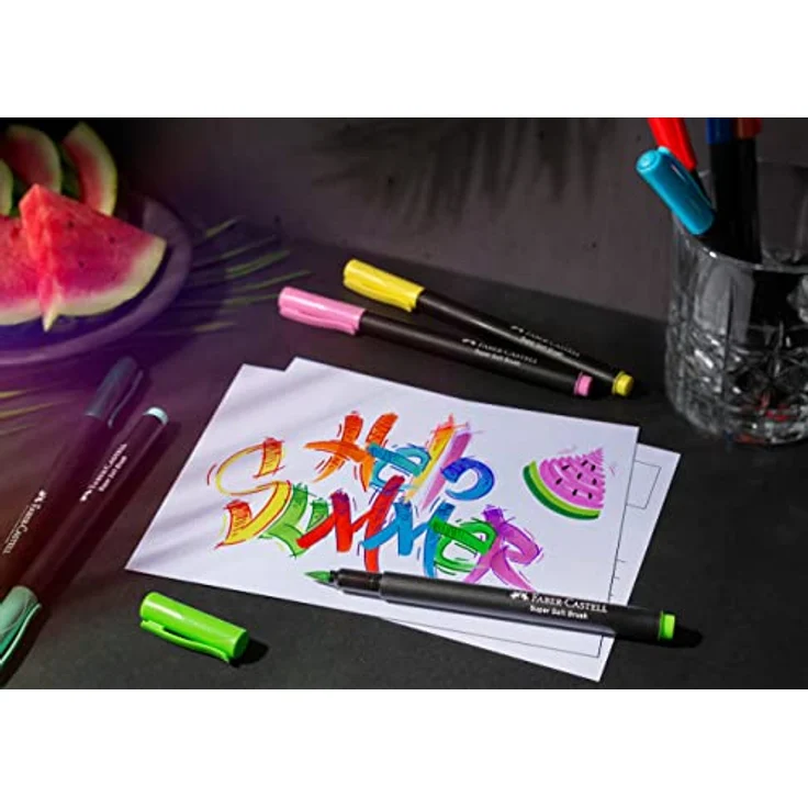 Faber-Castell 116452 - Filzstifte Set Black Edition 20er Etui, mit Pinselspitze, für Kinder und Erwachsene – Bild 4