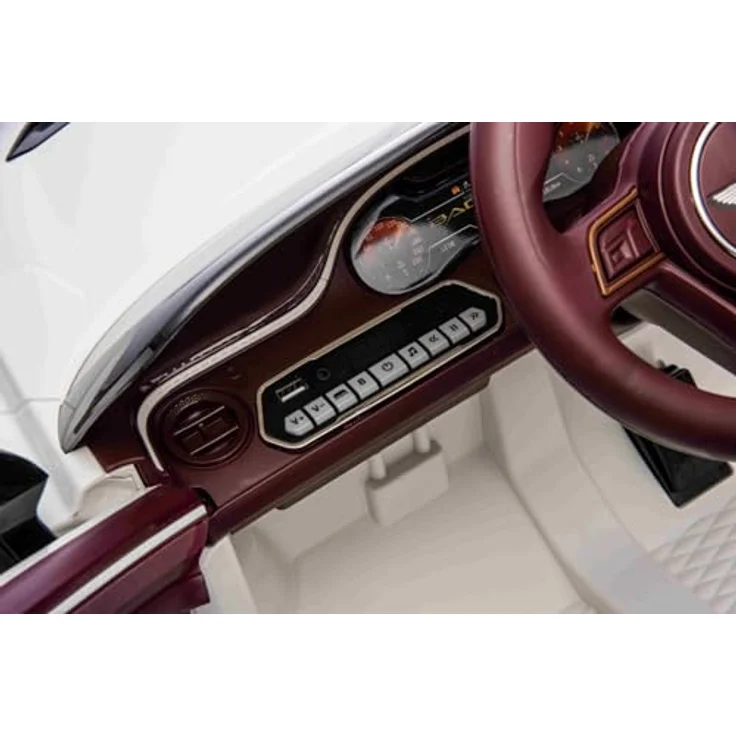 Beneo Motors Elektrisches Kinderauto Bentley Bacalar 12V, weiß, Türen öffnen nach oben, 2x25W Motor, LED-Beleuchtung, 2,4 GHz Fernbedienung, USB/AUX-Anschluss, Hinterradfederung, Originale Lizenz – Bild 5