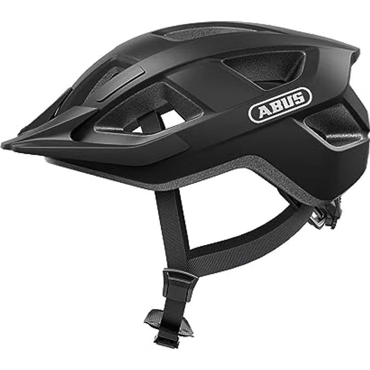ABUS Fahrradhelm Aduro 3.0 – Sportiver City-Helm für Damen und Herren – Schwarz, Größe M, mit In-Mold-Verbindung und LED-Licht-Option