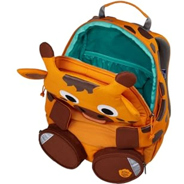 Affenzahn Grosser Freund, Kindergartenrucksack aus robustem Polyester mit Trinkflaschenfach, orange – Bild 6