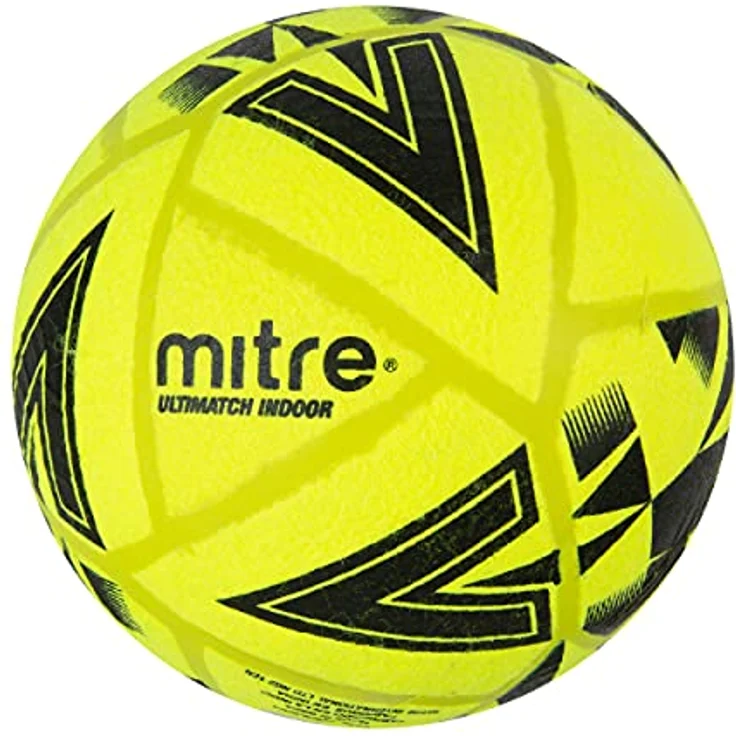 Mitre Ultimatch Indoor-Fußball, Neues Design, extra haltbar, formstabil, gelb, schwarz, Ballgröße 5 – Bild 3