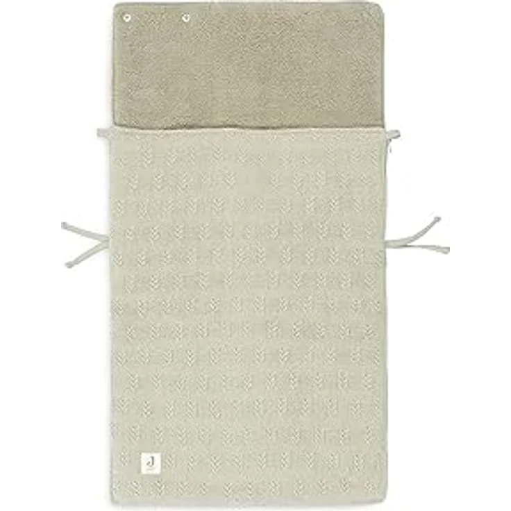 Jollein Fußsack Grain Knit Olive Green - Für Babyschale Kinderautositz Gruppe 0+ und Kinderwagen - Für 3- und 5-Punkt-Gurt – Bild 3